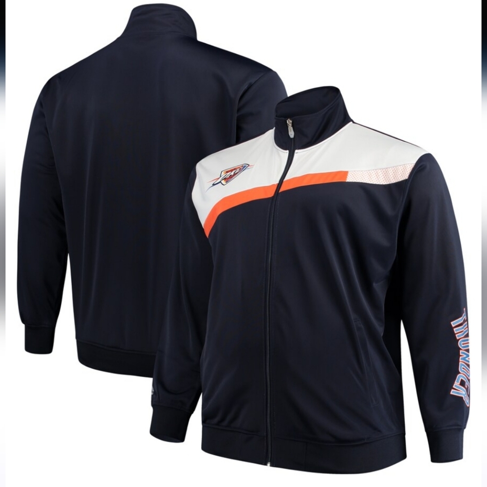 Men's Oklahoma City Thunder Majestic Navy/White  Full-Zip Track Jacket sz 6x